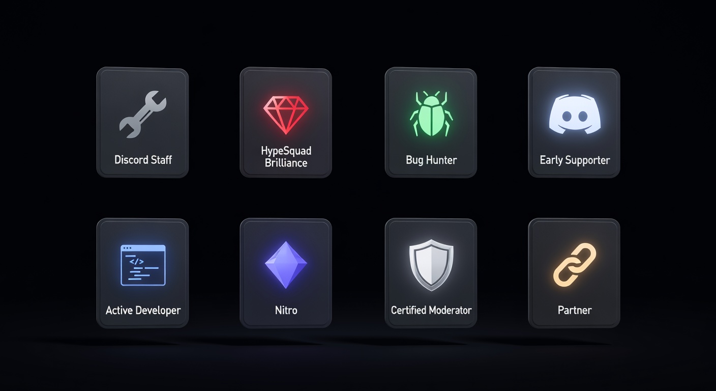 Discord Badges Explained: What Every Badge Means and How to Check Them — A complete guide to every Discord badge — from Staff to Early Supporter to Nitro. Learn what they mean and how to check anyone's badges.