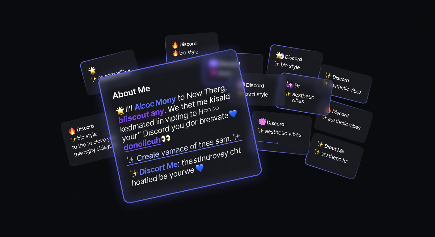 Discord Bio Ideas: 50+ Examples for Every Style — Need inspiration for your Discord About Me section? Browse 50+ bio ideas organized by style — aesthetic, funny, developer, gamer, creative, and more.