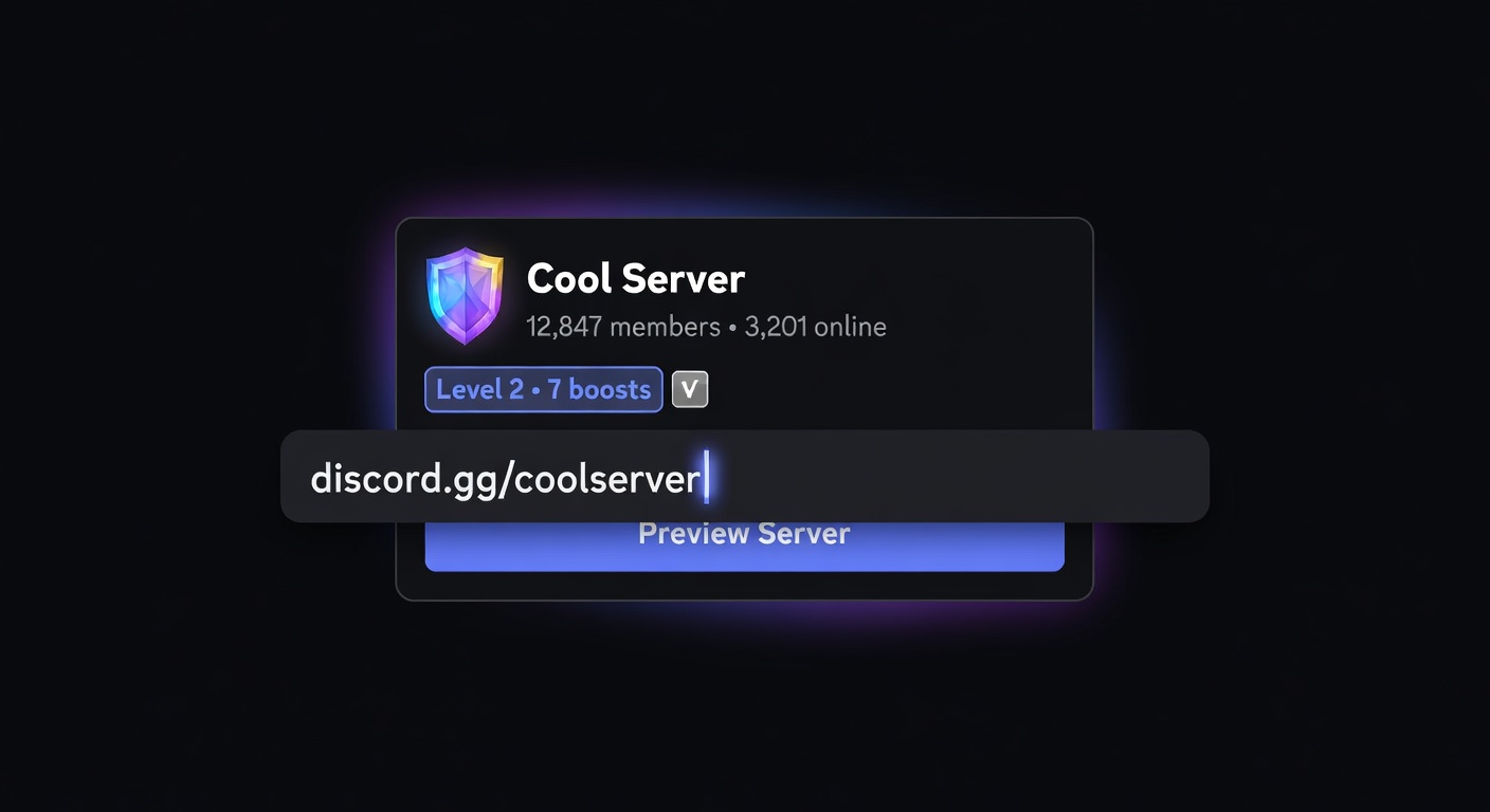 Discord Invite Preview: See Server Info Before You Click — Preview any Discord invite link — server name, icon, member count, boost level — before joining. Paste the invite at discord.dog.