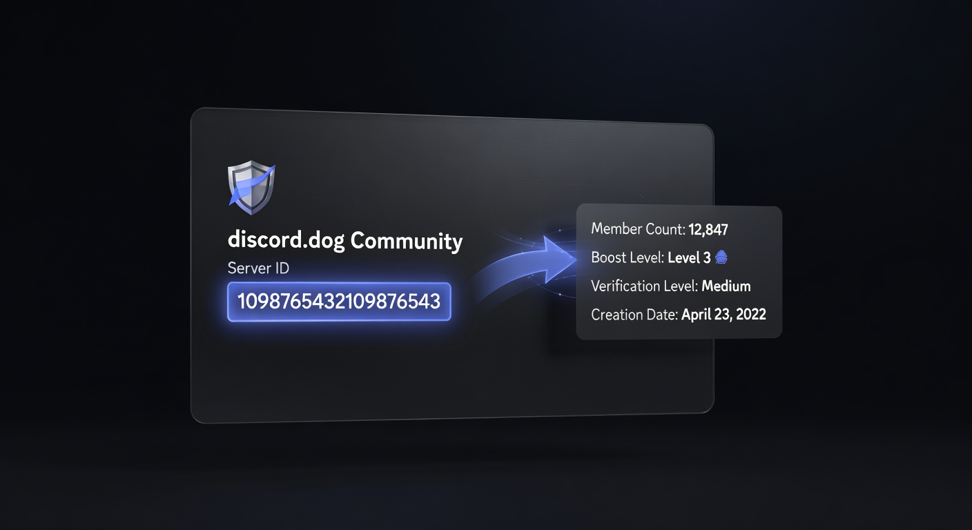 Discord Server ID Lookup: How to Find Any Server's Info — Find a Discord server's ID and look up its member count, icon, boost level, and more — no login needed with discord.dog.